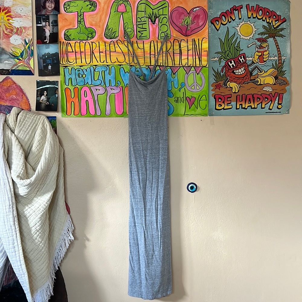 Long grey bodycon dress
